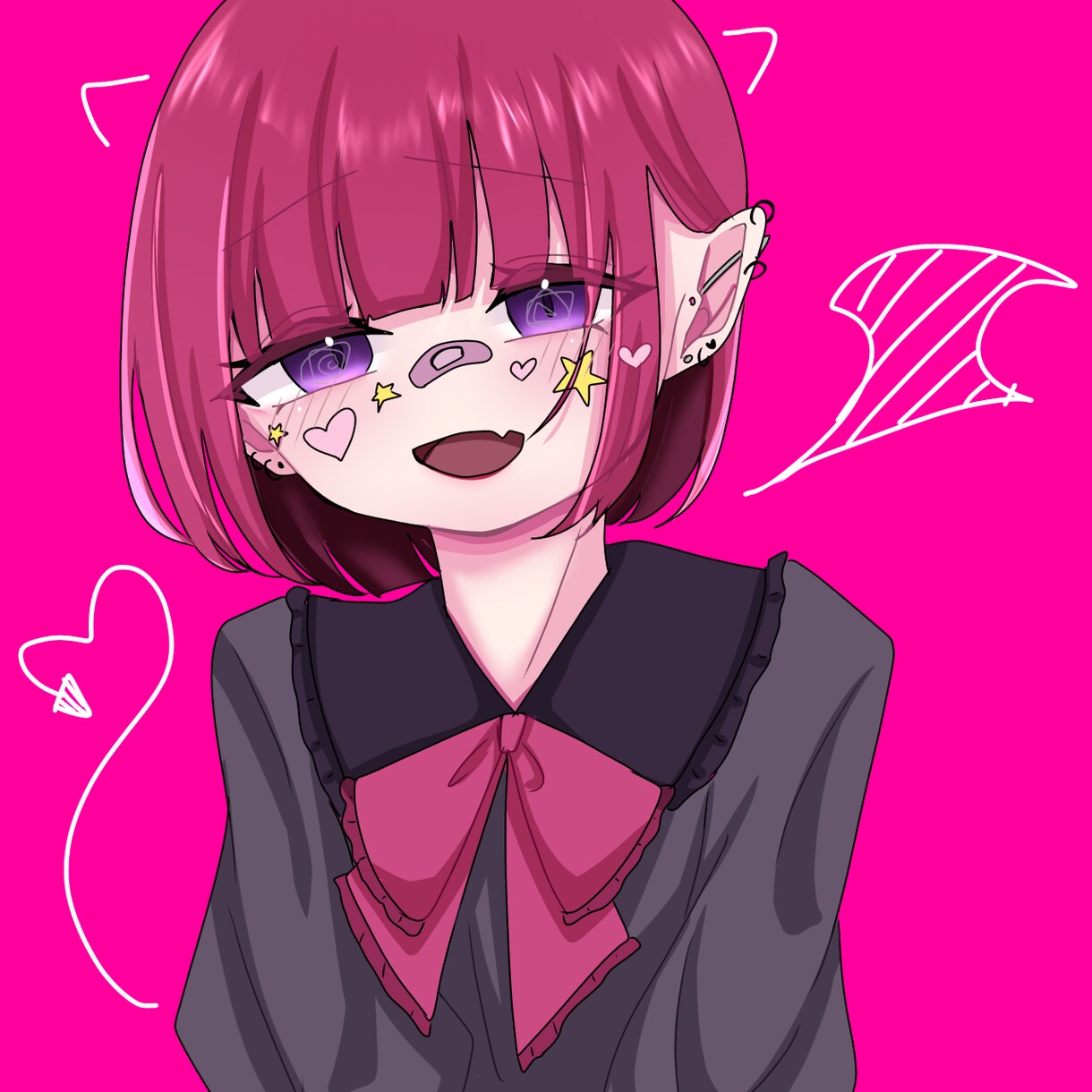 暗い雰囲気から明るい雰囲気の可愛いアイコン描きます 無料修正何度も○！ラフ提出も何度でも！納得のいく作品にします イメージ2