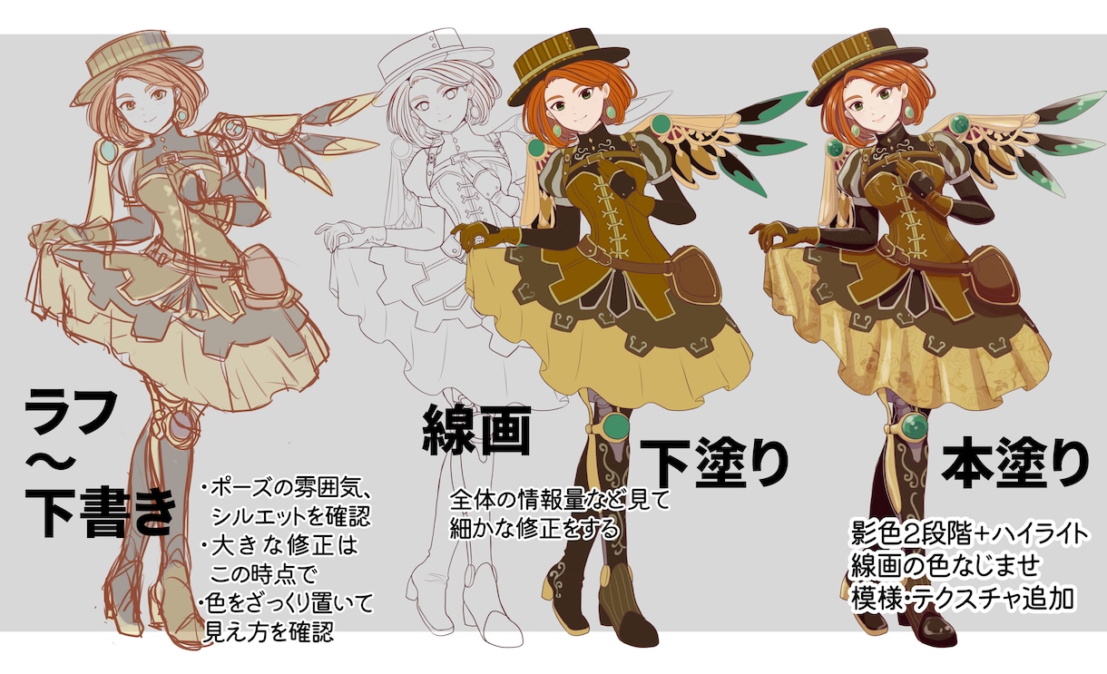 キャラデザ立ち絵　制作します 小動物からおじさんまで、幅広いキャラクターを承ります イメージ3
