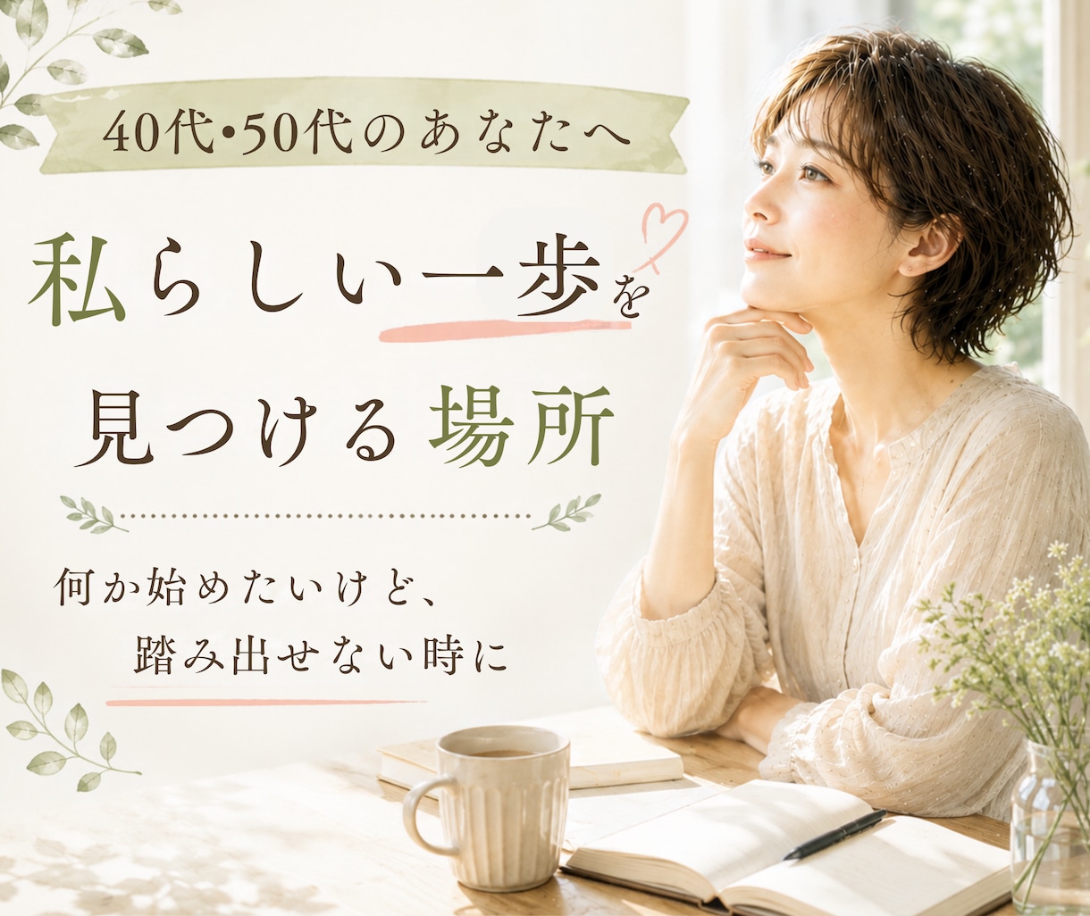 40代50代｜これからの可能性を一緒に考えます 私と一緒に、次の一歩を考える作戦会議をしませんか？ イメージ1