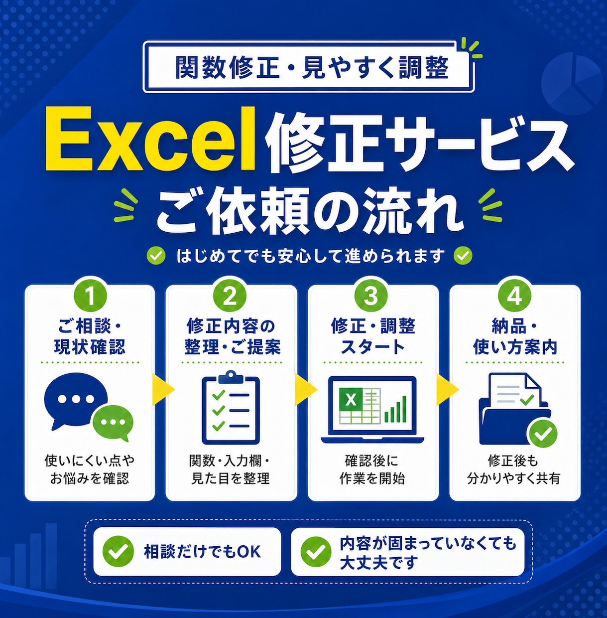 プロが使いにくいExcelを見やすく修正します 関数修正や入力しやすい形への調整に対応します イメージ2