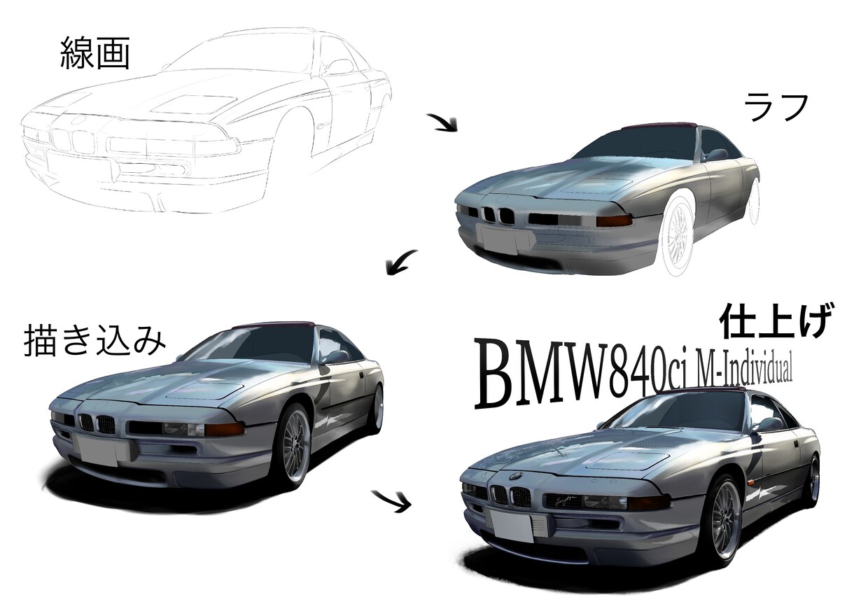 B2で大きく高画質な車のイラスト制作します 愛車のポスターなど作りたい方是非！ イメージ3