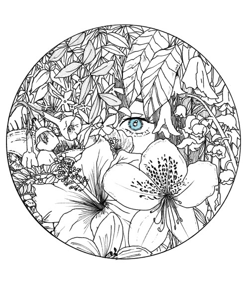 こんな感じのイラスト描きます 植物や海の生き物、あと人を組み合わせたイラスト イメージ1