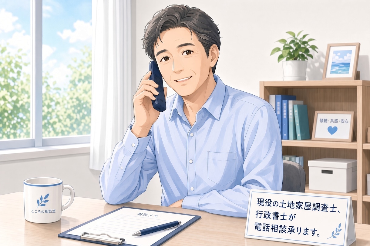 現役の土地家屋調査士、行政書士が電話相談承ります 土地家屋調査士、行政書士、測量士 イメージ1