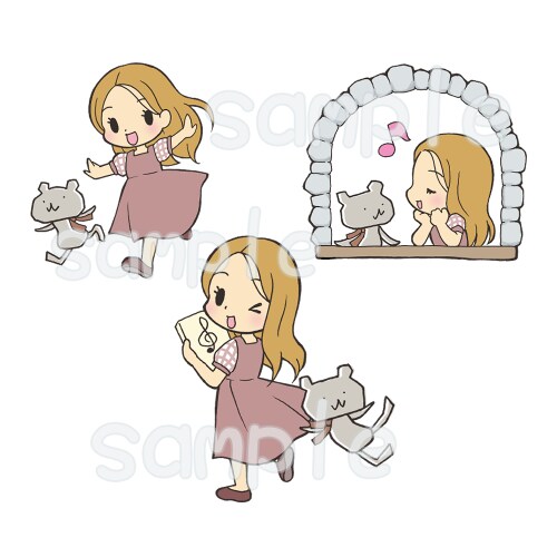 可愛いミニキャラ似顔絵描きます 可愛いポーズの似顔絵　アイコン、名刺、SNS投稿などに♪ イメージ3
