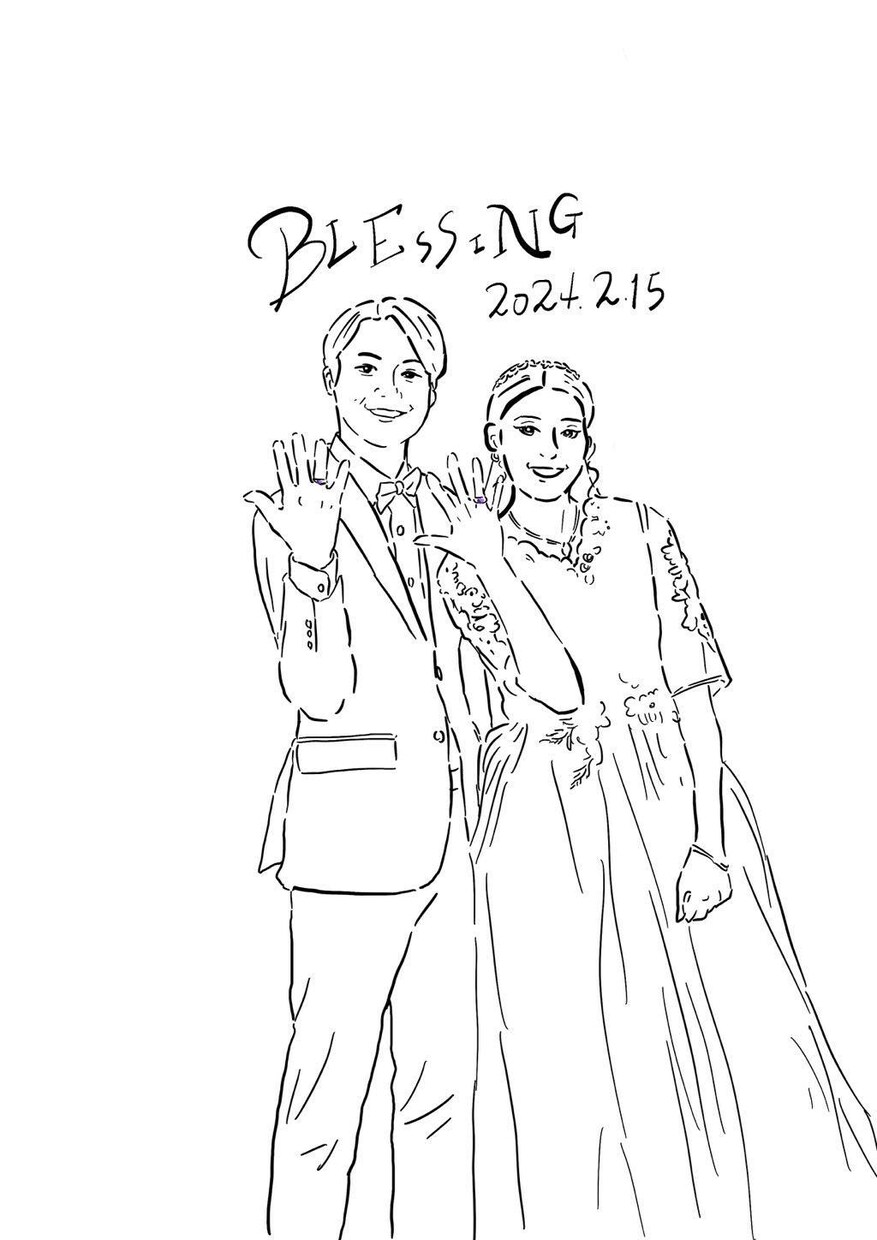 結婚式の写真からこのような絵に出来ます 結婚式の写真からオシャレイラストの様にしてみませんか？ イメージ2