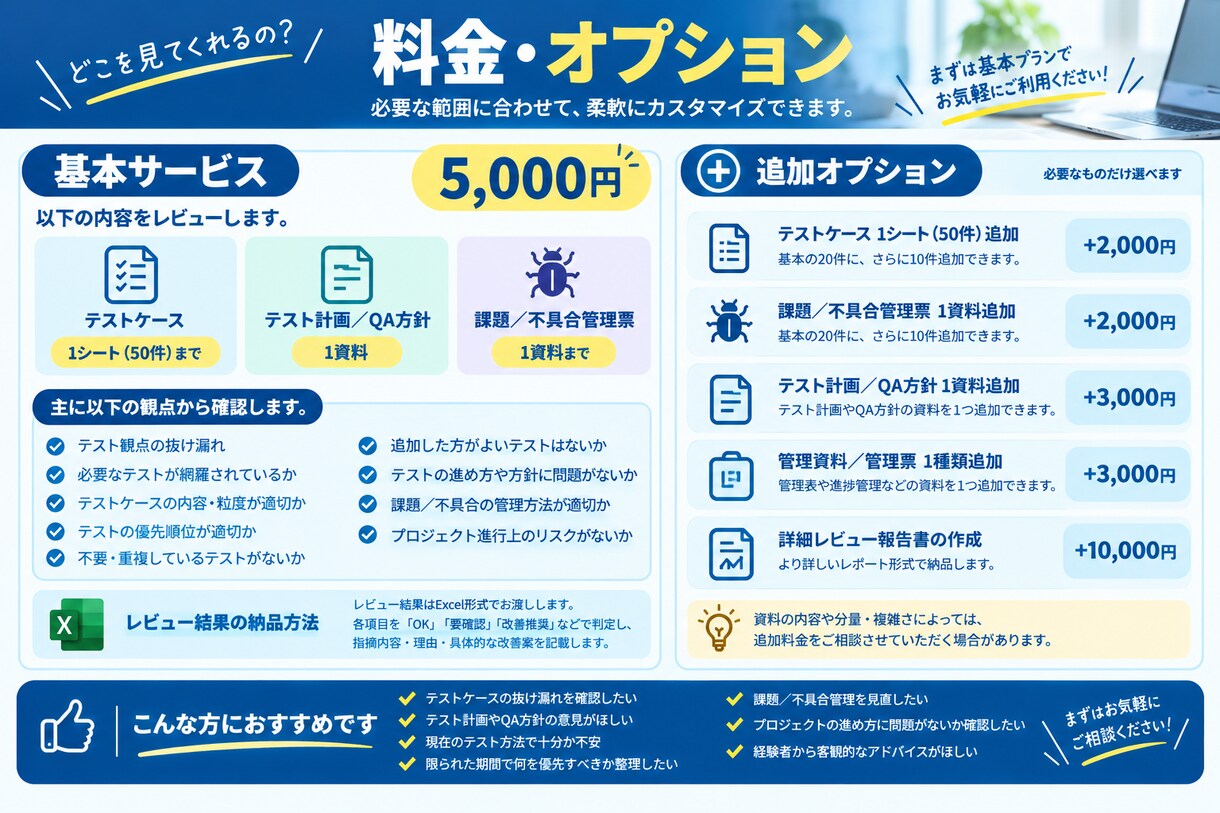 QA経験者がテスト・進め方を第三者レビューします テストケースからプロジェクト運営まで改善提案 イメージ3