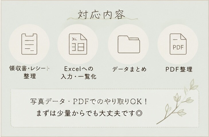 領収書整理をお手伝いします 領収書整理を気軽にサポートいたします イメージ3
