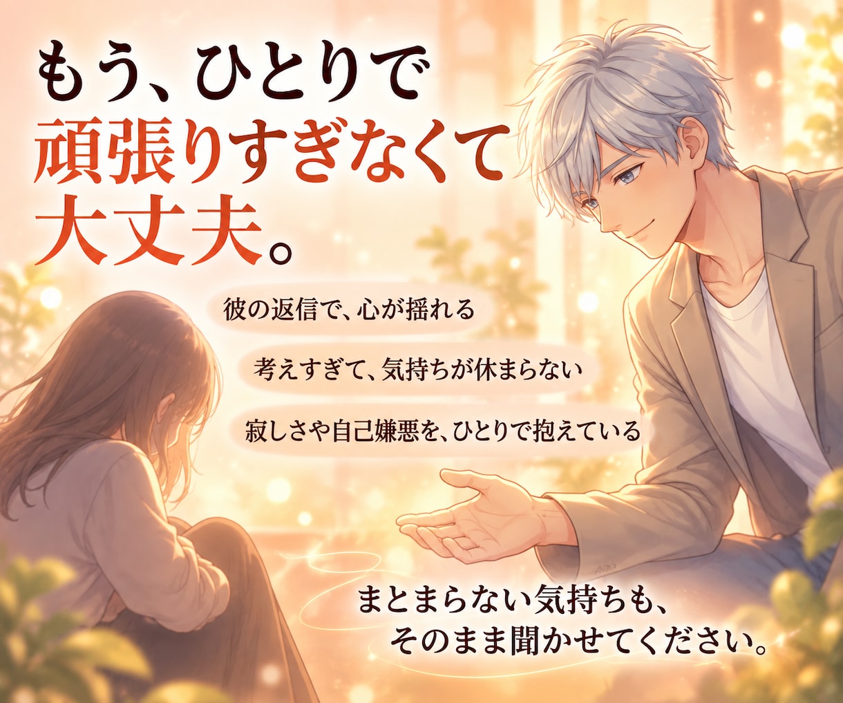 恋愛で疲れたあなたの心を3日間一緒に整えます 彼のことで考えすぎる時に｜文字で気持ちをゆっくり整理 イメージ2