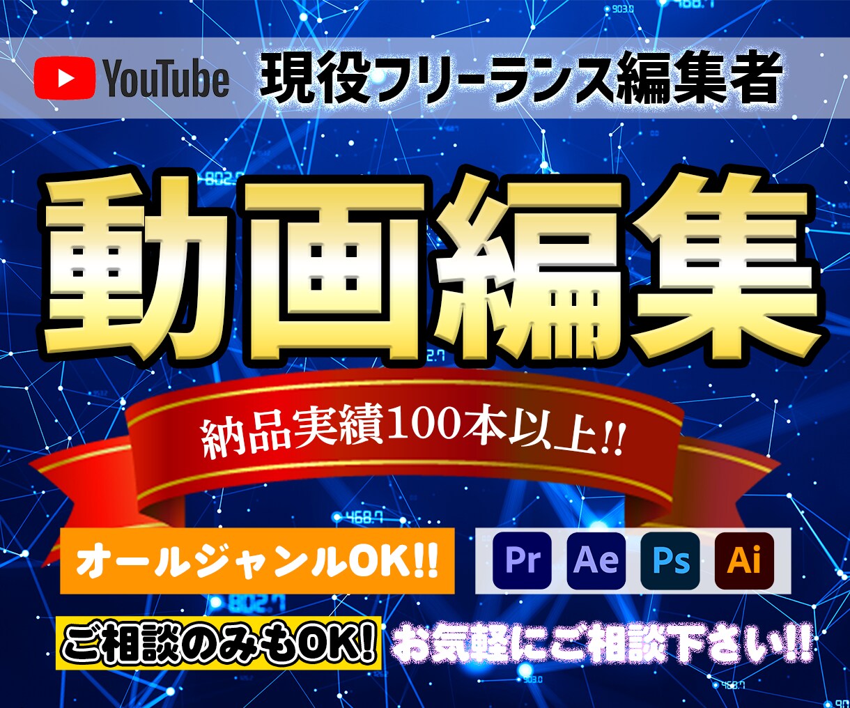 YouTube向け動画編集します カットやテロップなど、イメージに合わせて編集します！ イメージ1