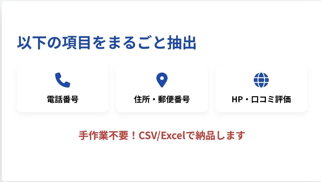 Googleマップから営業リストを抽出します テレアポやDM発送に！電話・住所付きリストを最速納品 イメージ3