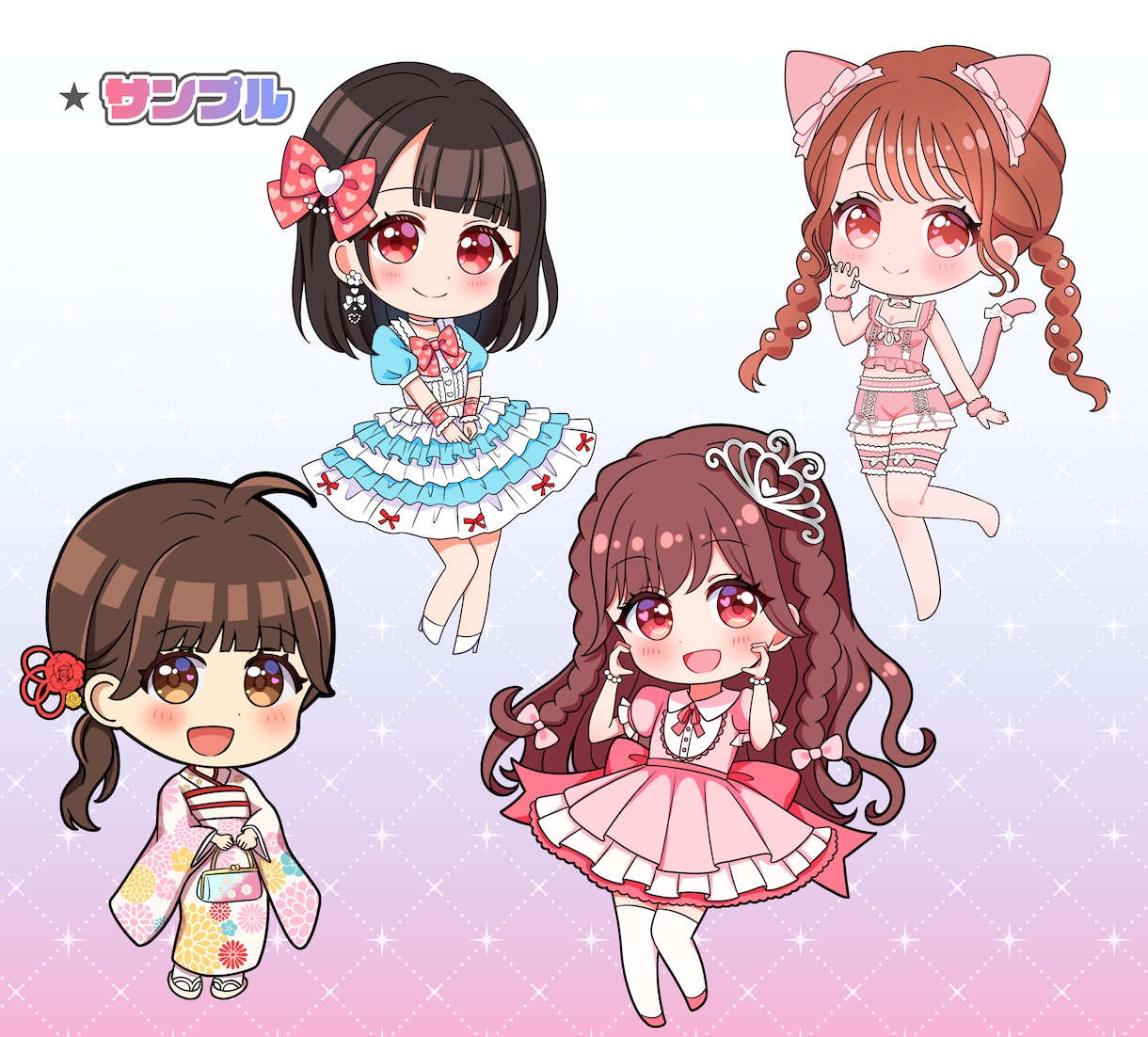 ちびかわ！デフォルメキャラのイラスト作成します 最短納期１日～2日で対応いたします。 イメージ2