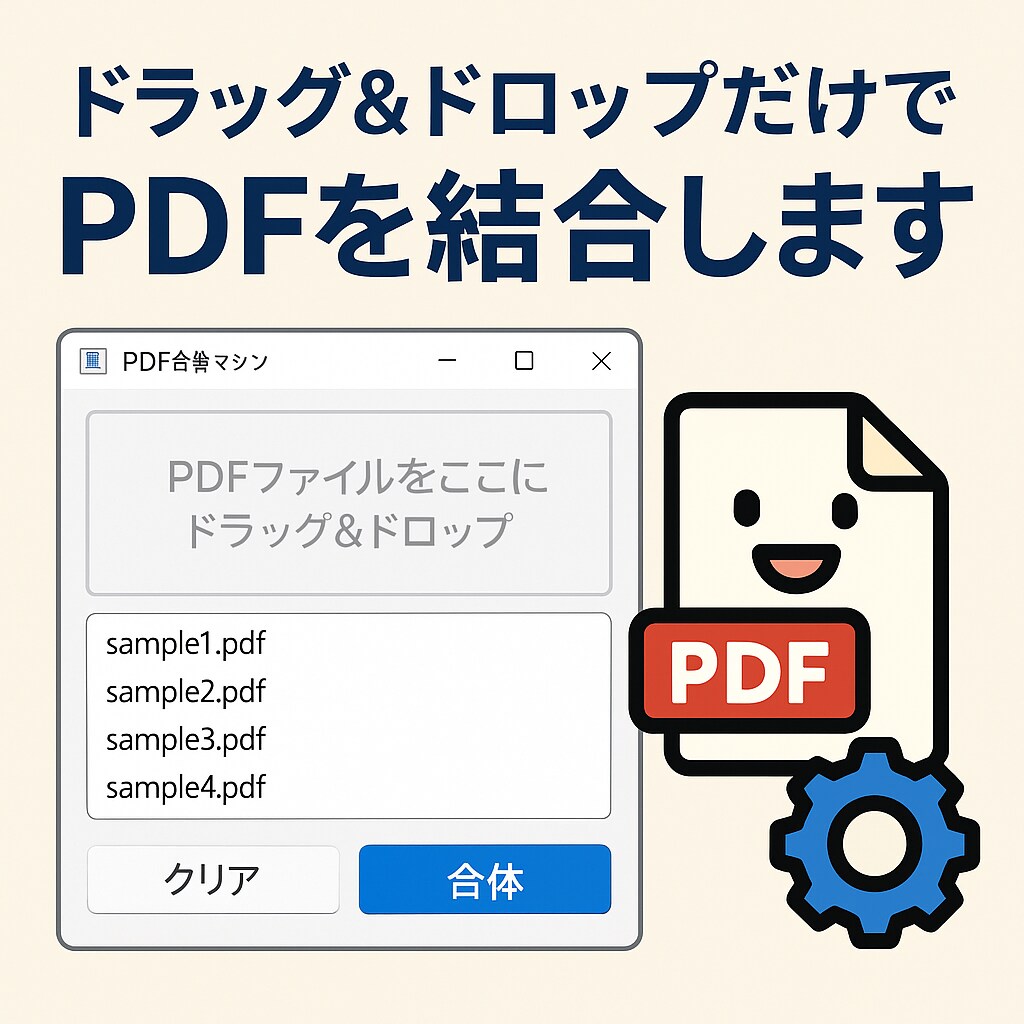 ドロップだけでPDFを結合します 複数PDFを一瞬でまとめる専用アプリ イメージ1