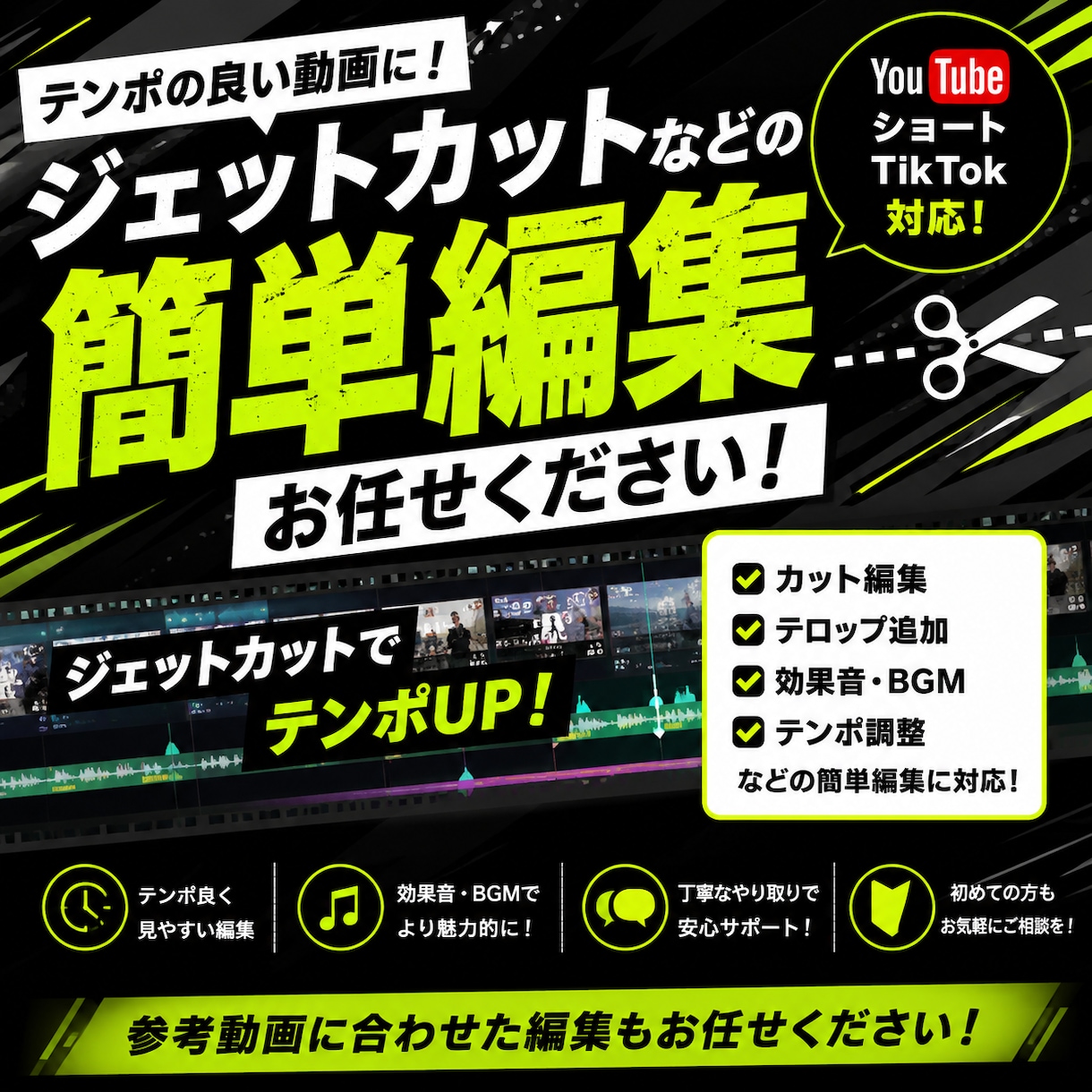 見やすく早く動画編集します 素材の無駄なところをカットして見やすく違和感なくつなげます イメージ1