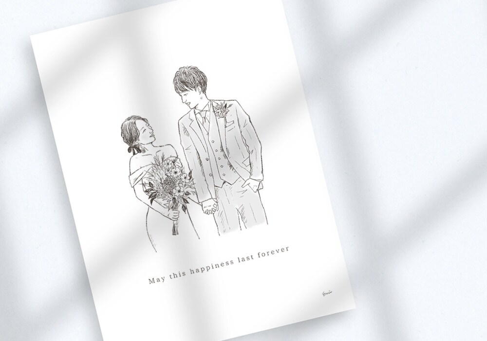 新商品◎シンプルお洒落なデッサン似顔絵描きます ワンランク上のお洒落なギフトに◎白黒でも温かみのある描き込み イメージ1
