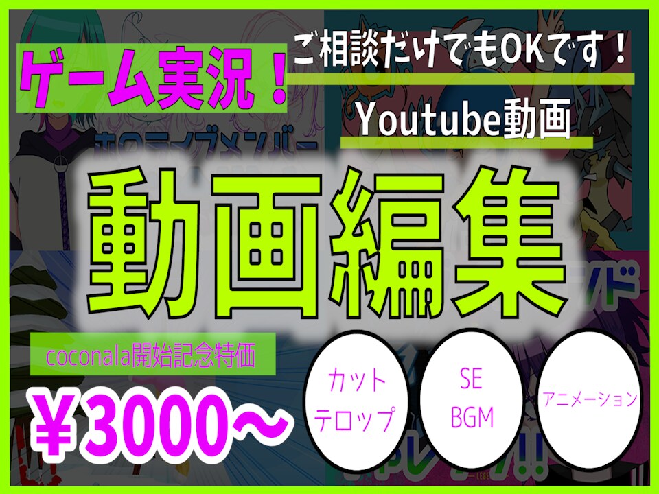 ゲーマー配信者＆プロ編集者が格安で制作します 初めてのゲーム実況も本格仕様に！ イメージ1
