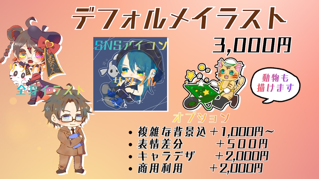 キラキラ可愛いデフォルメイラスト描けます ファンシーで目を引く可愛いイラストを納品します！ イメージ1