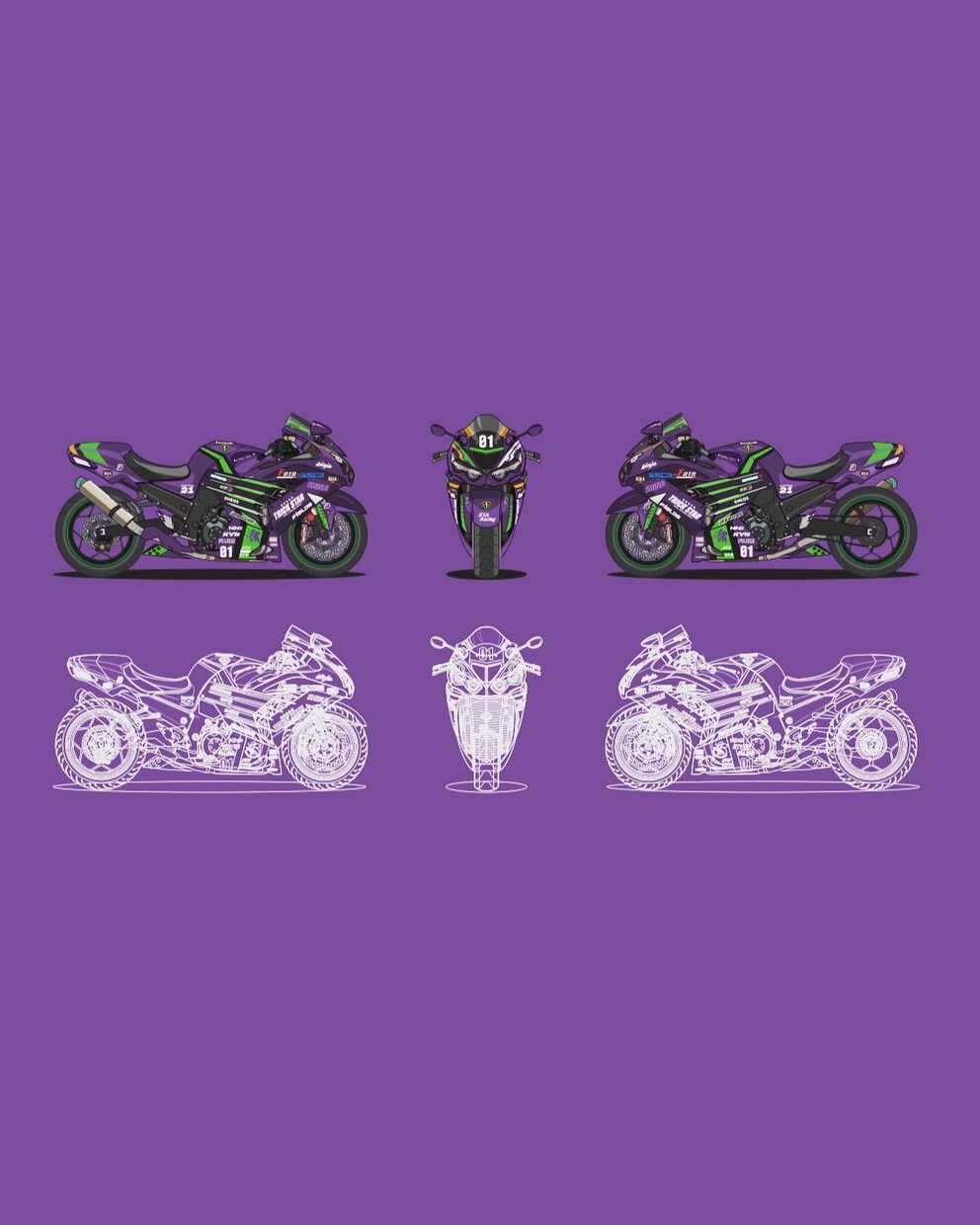 バイクイラスト制作致します 写真をベースに愛車のイラストを作成致します。お願い致します イメージ5
