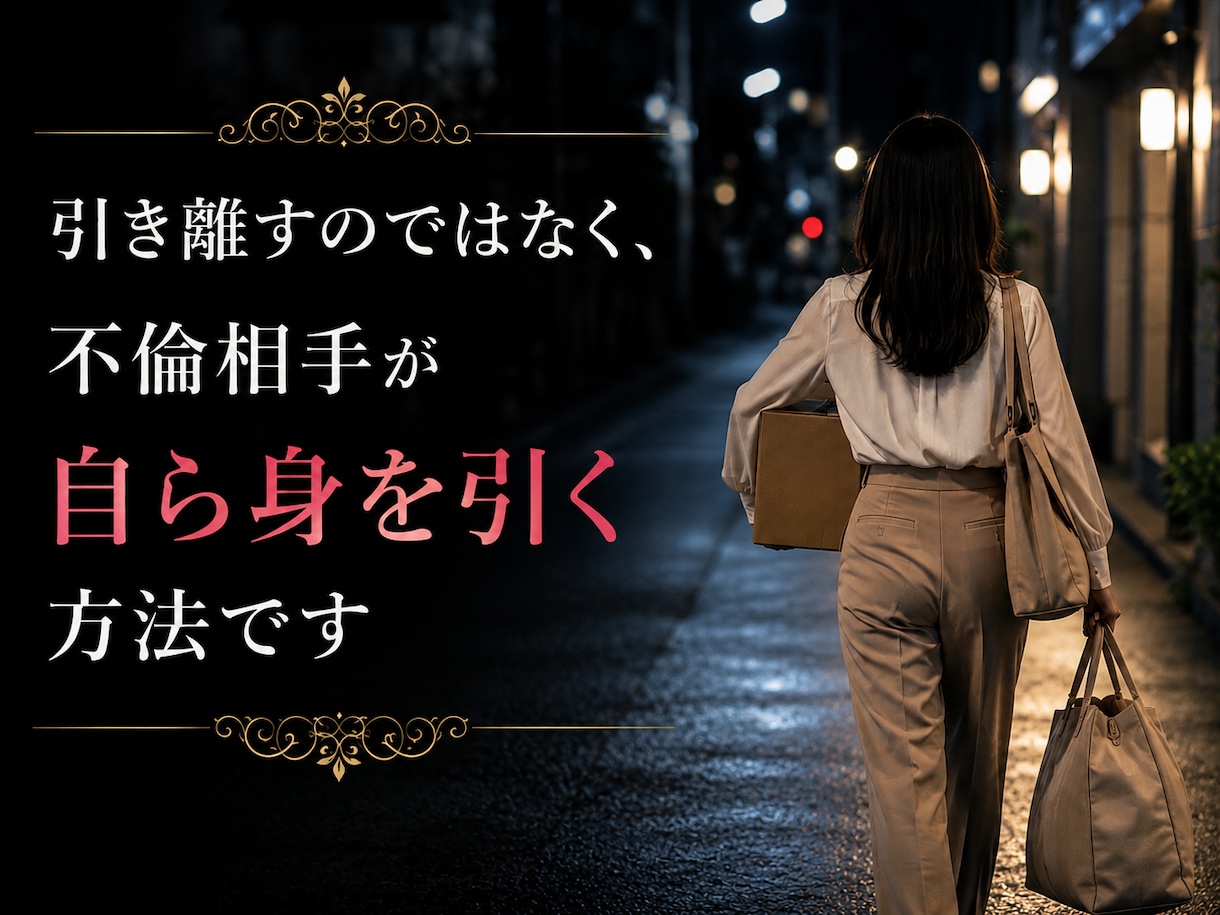 成功率急上昇！不倫の終わらせかたを伝授します 不倫カップルは手強いですが、そんな二人もこれでおしまいです イメージ3
