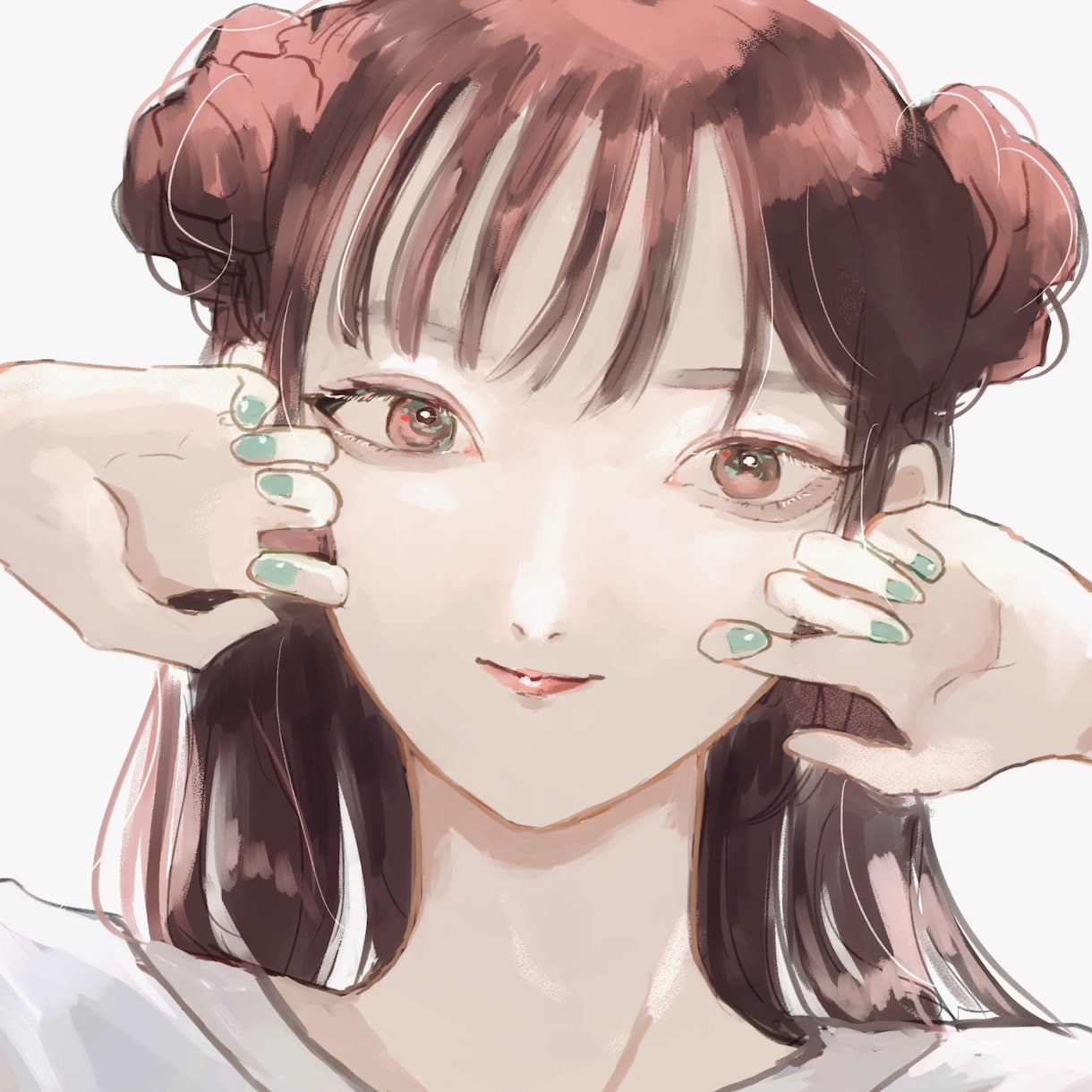 女の子顔アイコン描きます 可愛い女の子の顔面正方形イラスト描きます。 イメージ3