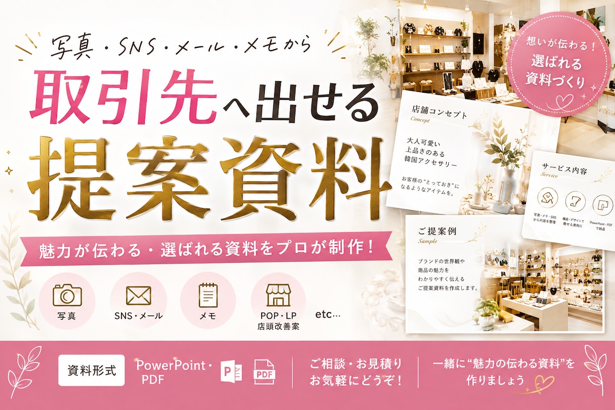 写真やメモから取引先向け提案資料を作りますます 写真・SNS・メール・メモから、内容ごと組み立てます イメージ1