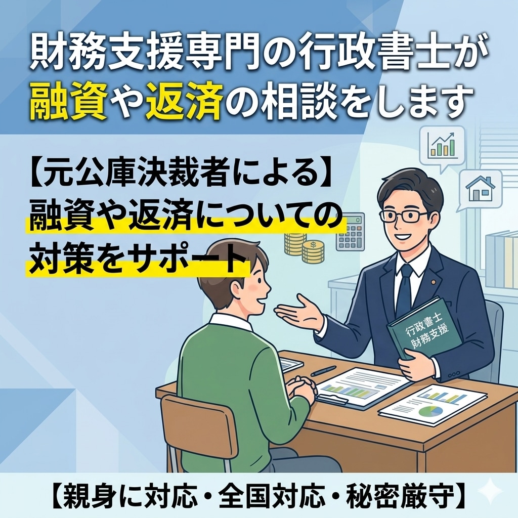 融資や返済　財務支援専門の行政書士が相談を受けます 【元公庫決裁者による】融資や返済についての対策をサポート イメージ1