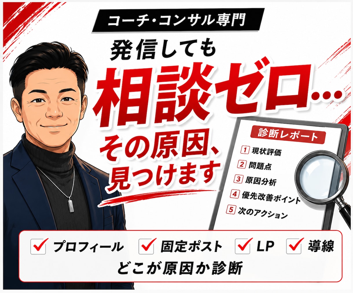 高単価商品が、なぜ売れない？本当の原因を診断します プロフ・固定ポスト・LP・導線を分析→即改善すべき点を明確化 イメージ1