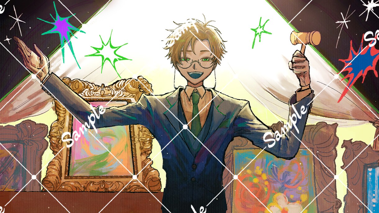 雰囲気のあるイラストを制作いたします アナログな質感・中性的・眼鏡キャラが好きな方はぜひ！ イメージ2