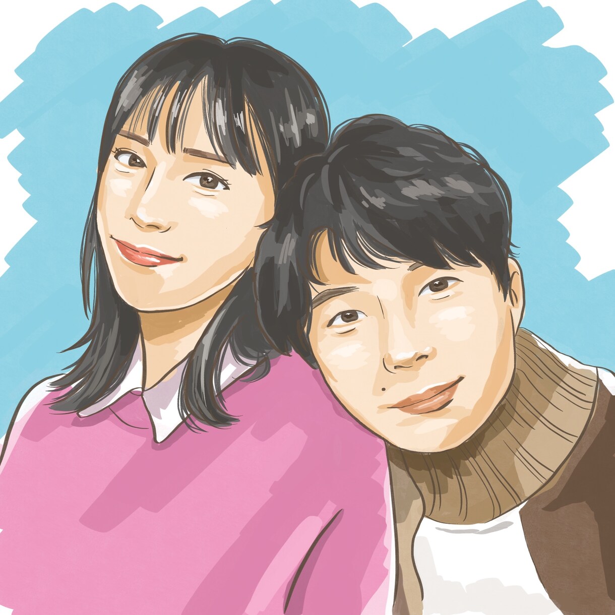 アイコンや仕事用に！爽やかな雰囲気の似顔絵描きます ざっくりとした色塗りで重たすぎない、でも似ている似顔絵♪ イメージ3