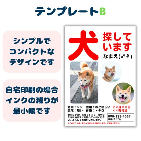 迷子の犬・猫・鳥などのチラシを作成いたします ◆ 早く・安く！ご対応いたします ◆ イメージ3