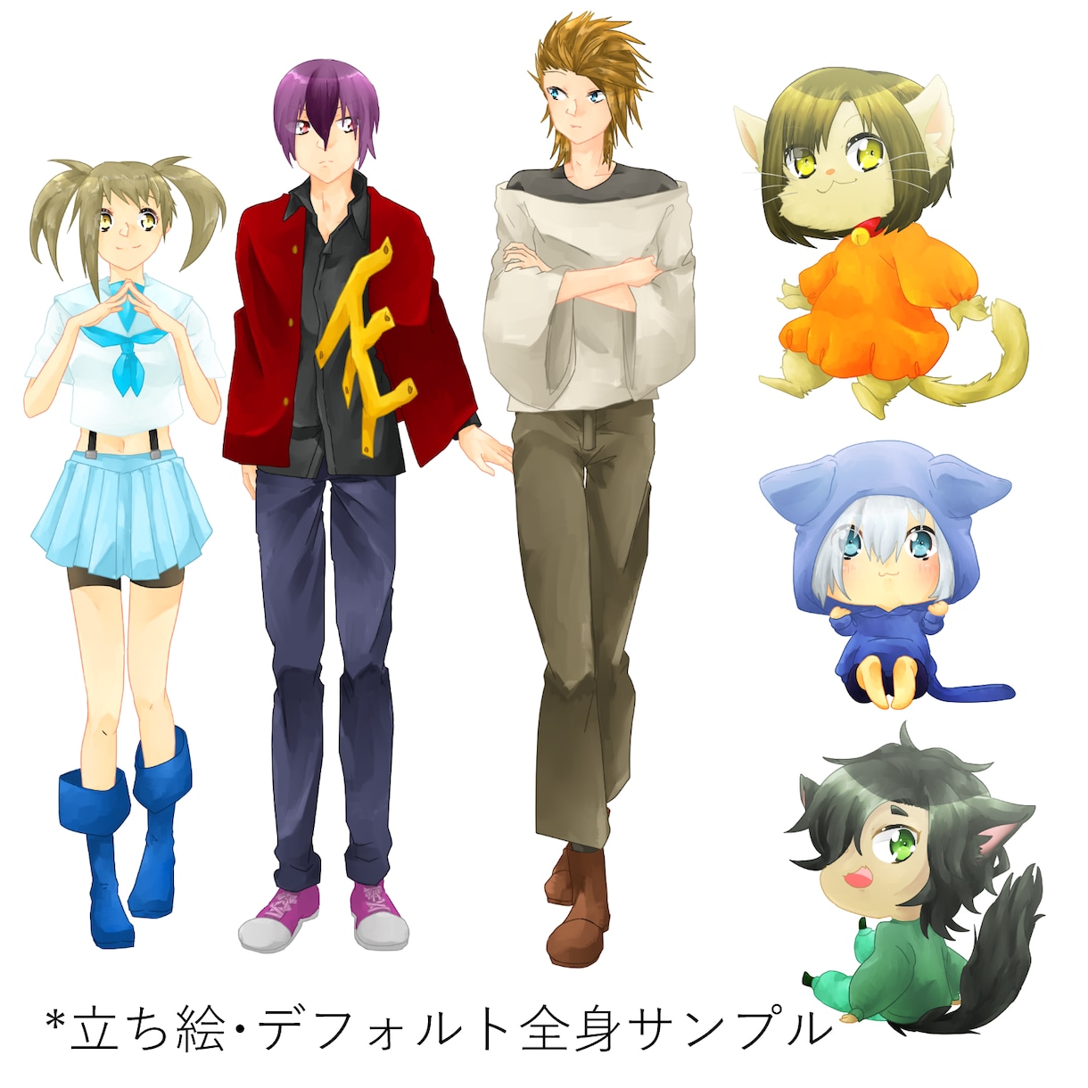 表情差分無料サービス！ 立ち絵の依頼お受けします 動画作成やゲーム、同人制作にも。透過済みデータで制作します！ イメージ3