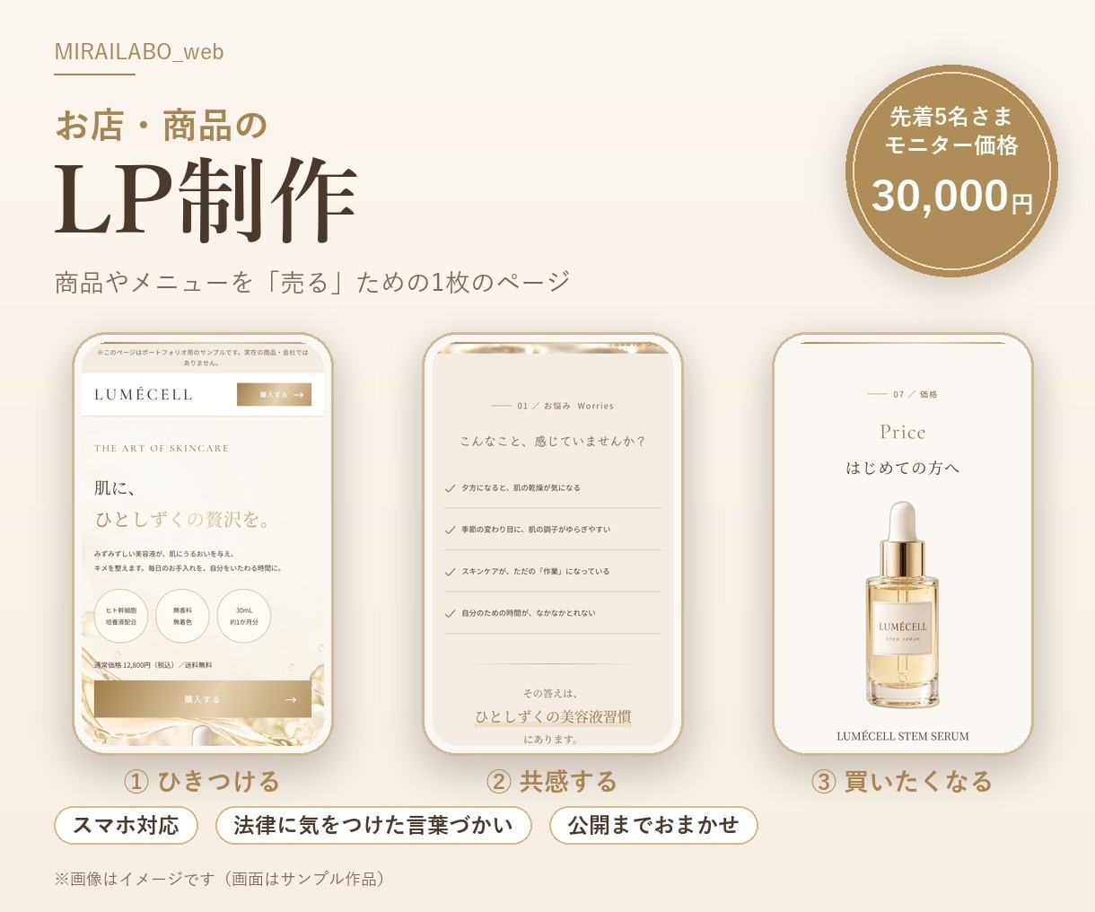 商品やメニューの魅力が伝わるLPを作ります 先着5名さま｜商品・メニュー・講座の販売ページ イメージ1