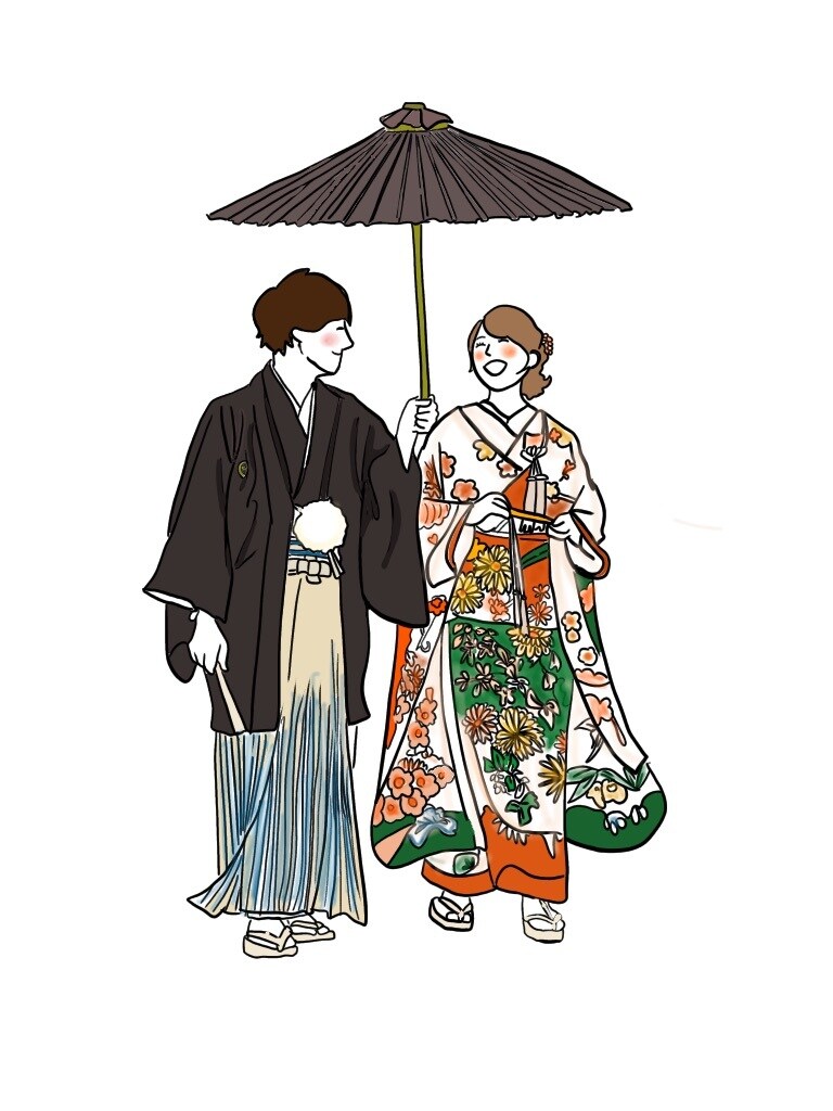結婚式のアイテムに使えるイラストを描きます 写真を元にイラストを作成して画像でお届けします◎ イメージ3