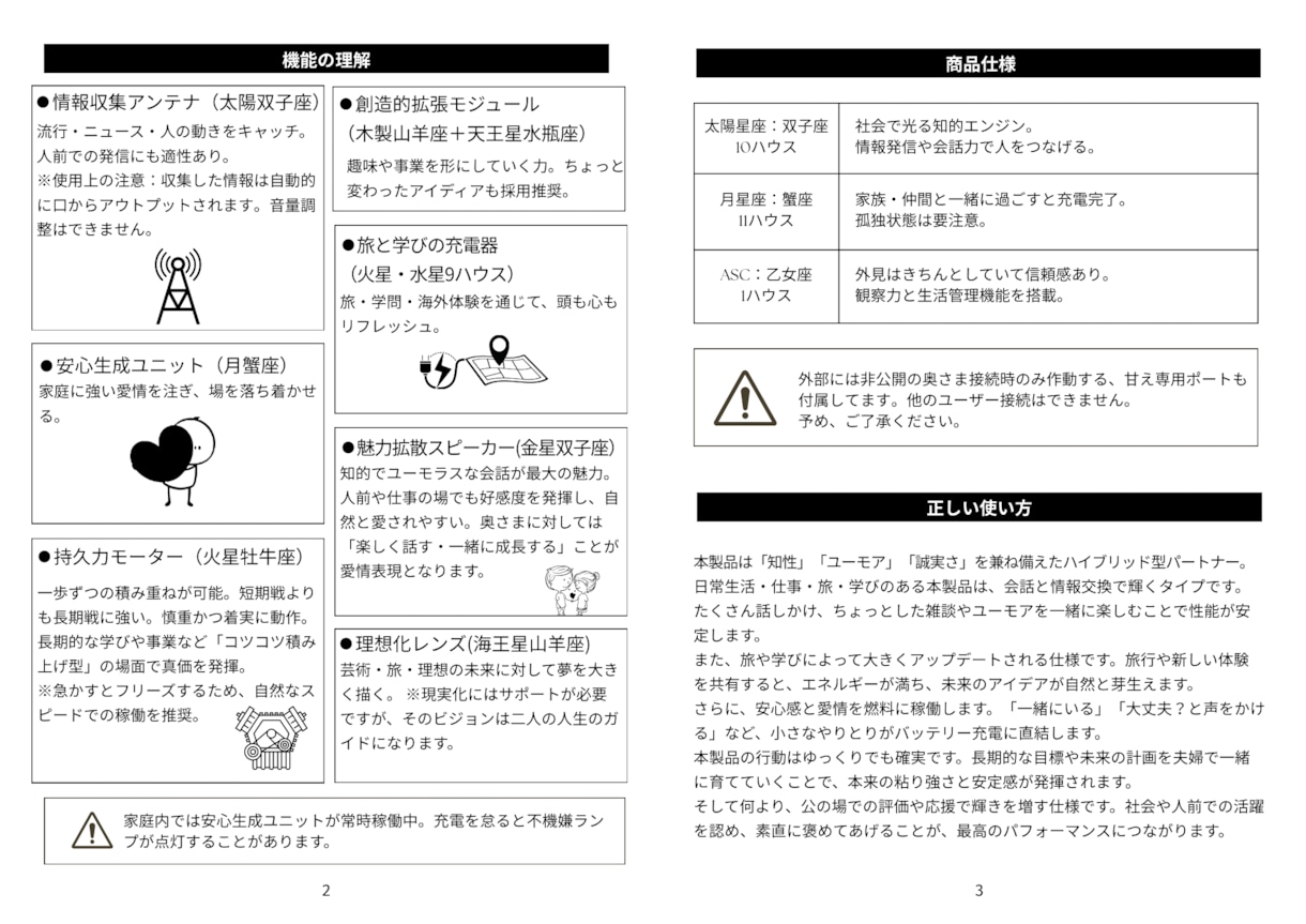 友達やパートナーに贈る、オリジナル取説作ります 読めばほっこり、相手をもっと理解できるギフト イメージ2