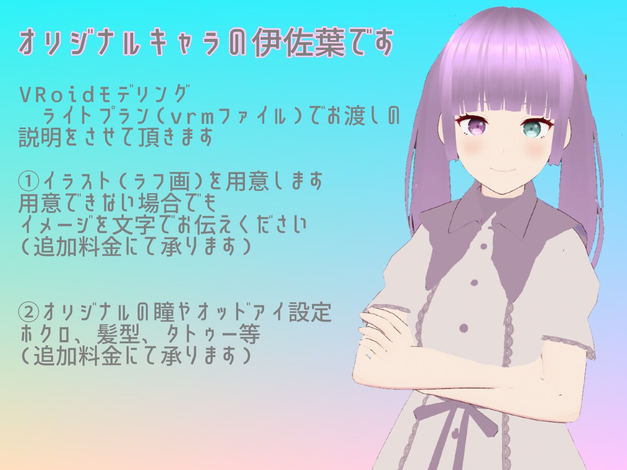 イラストからVRoidモデリング致します ライトプラン「vrmファイル」でお渡し致します イメージ2