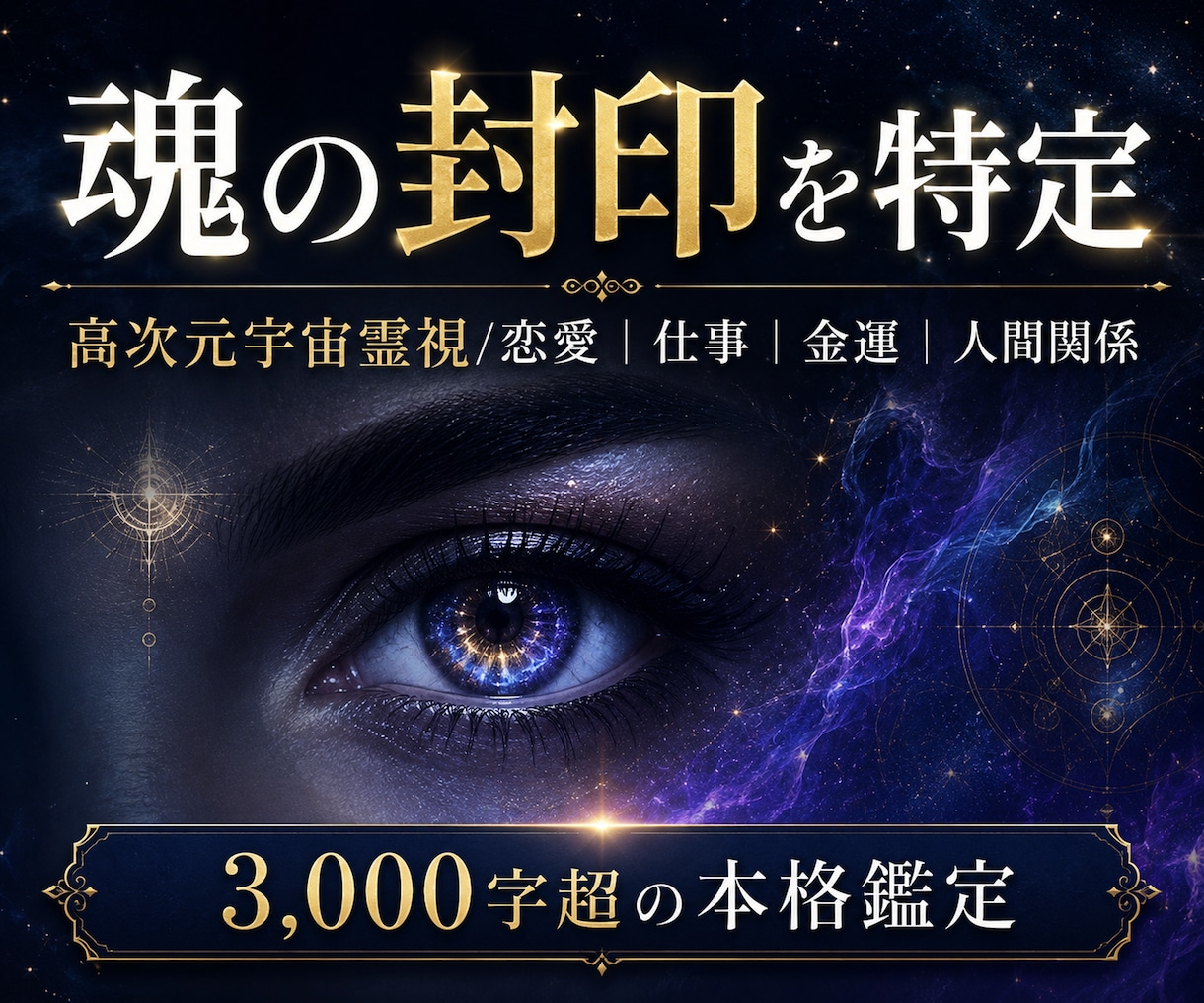 人生が好転しない魂の封印を高次元宇宙霊視します 恋愛・仕事・金運｜3,000字超で根源と好転の道を示します イメージ1