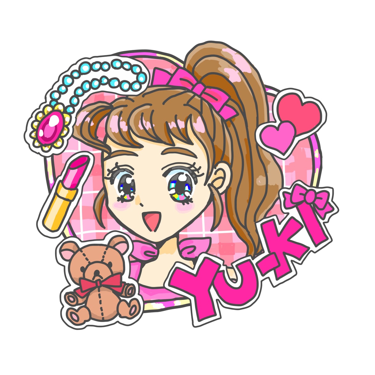 アニメっぽい女の子と好きな物のアイコン描きます 可愛くて目立つ！好きな物が一目で分かるSNS用アイコン イメージ2