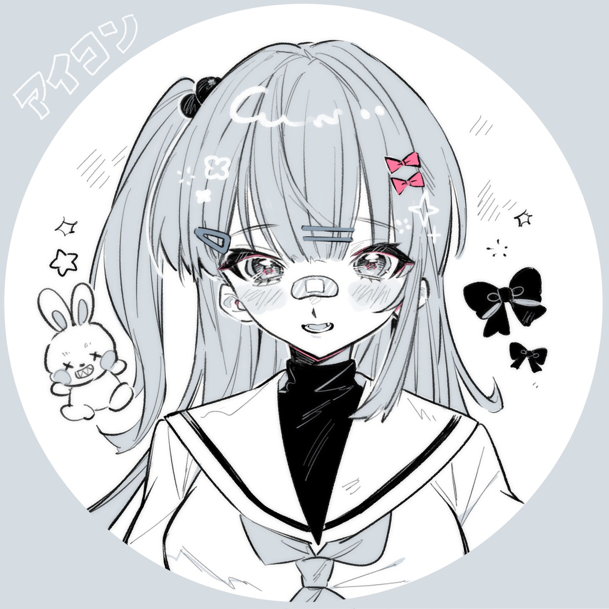 らくがき風アイコンイラスト制作します 鉛筆風ブラシとブルーグレーの着彩でイラスト制作します！ イメージ1