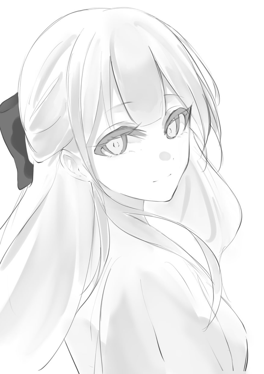 イラスト描きます 白黒でバストアップイラスト描きます イメージ7
