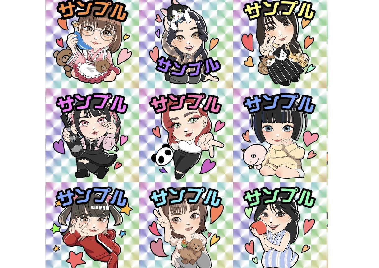 追加OPでシールにもできるポップなイラスト描きます 限定価格でポップなかわいい似顔絵をかきます！ イメージ7