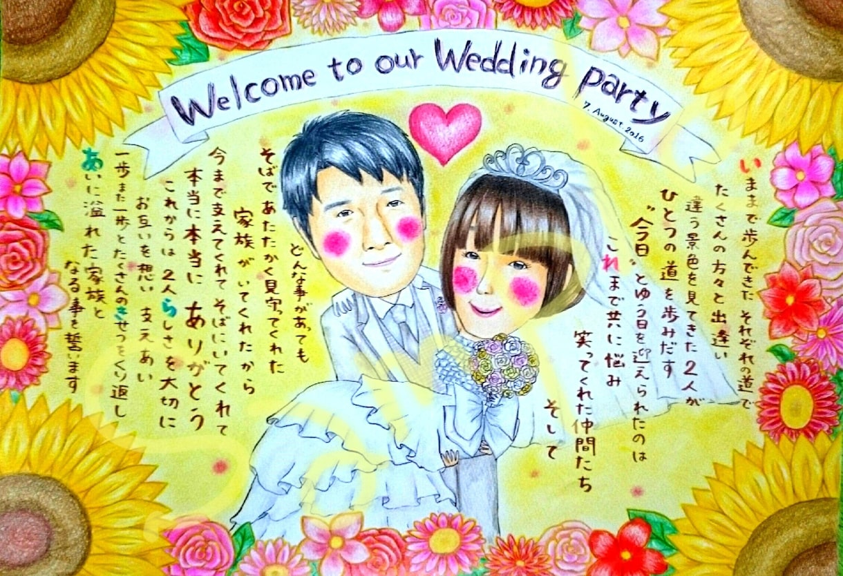 ウェルカムボードお描きします 大切な日のお出迎えにかわいいイラストを♪ イメージ6