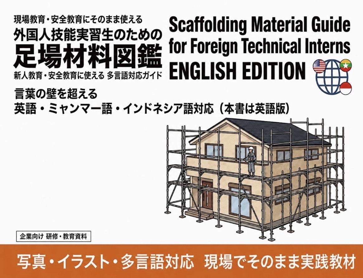 外国人実習生に向けた足場の図鑑を販売します 英語とやさしい日本語で学ぶ足場の図鑑 イメージ1