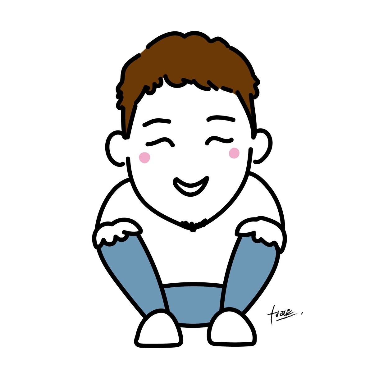 似顔絵アイコン“しゃがみにんげん”つくります 親しみやすく、愛されやすく、あなたをデフォルメしちゃいます！ イメージ4