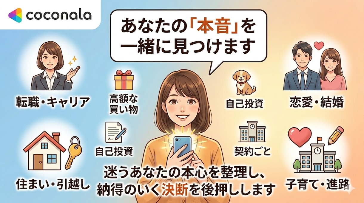セカンドオピニオン◎迷いを整理し決断を後押しします 心の奥の「もう一つの声」を一緒に聴き、答え合わせしましょう イメージ2