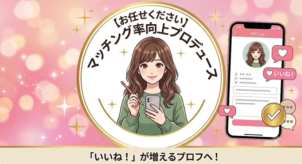 女性目線でマッチングアプリの自己紹介文を作成します 【女性目線で作成！】マチアプのプロフィールを作成します！ イメージ1