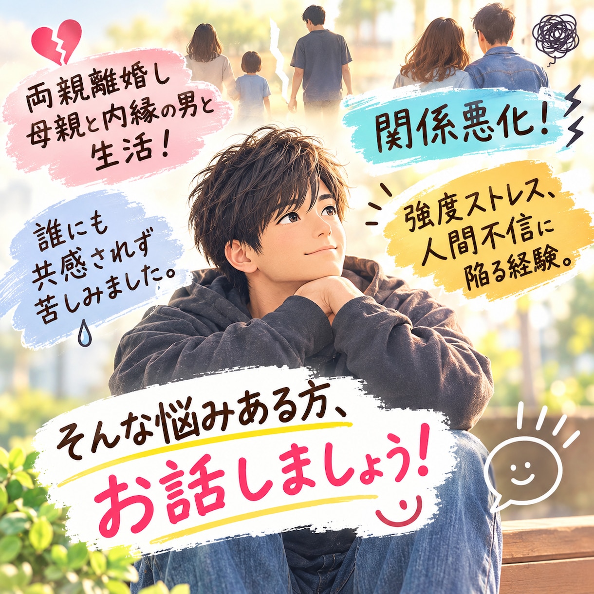 誰にも共感されないこと聞きます 職場、家庭、友人関係からなんでも気兼ねなく イメージ1