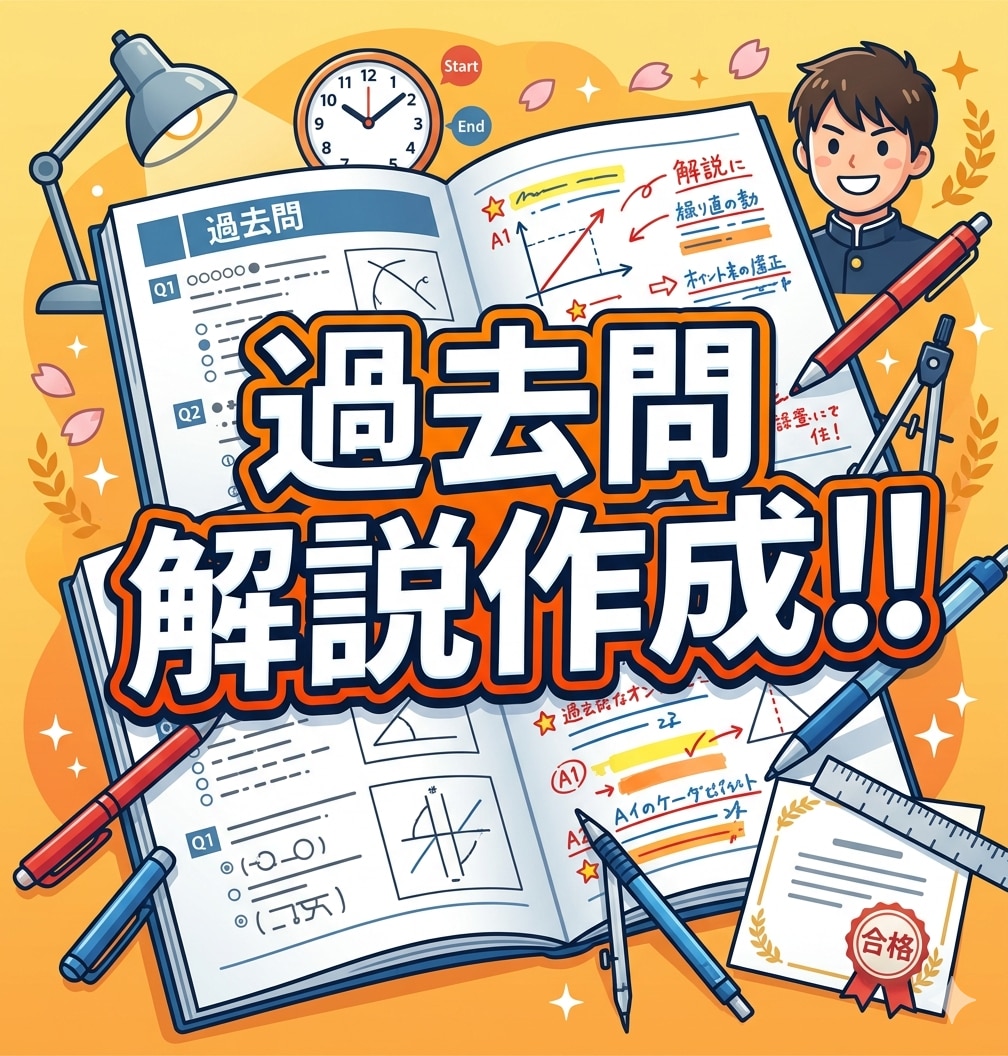 過去問の解説(数学・理科など)を作成します 大学受験の理系科目指導経験豊富な講師が解説作成します!! イメージ1