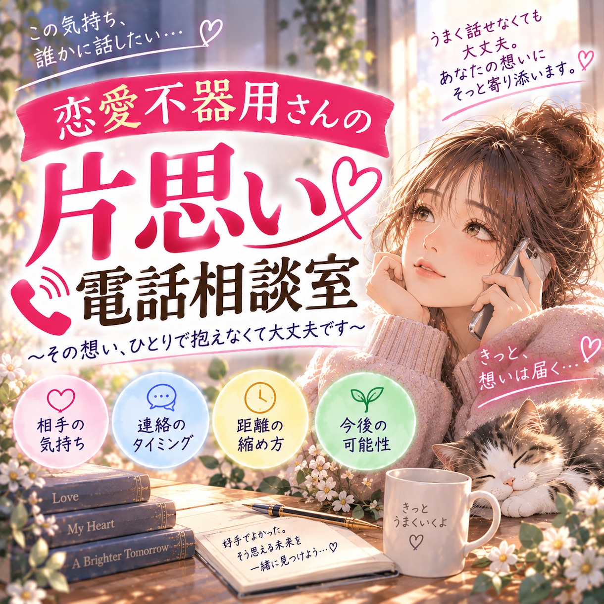 恋愛不器用さんの片思いのお悩みを深ーくお聞きします ♡恋愛が苦手でも大丈夫♡焦らずあなたと一緒に恋を進めましょう イメージ3