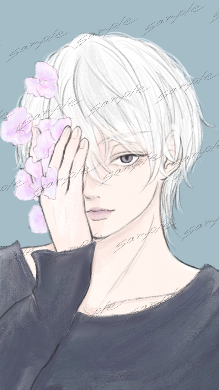クール｜優しい男性アイコン｜配信｜イラスト描きます アカウントを優しい雰囲気かつクールに｜サムネや挿絵・表紙にも イメージ1