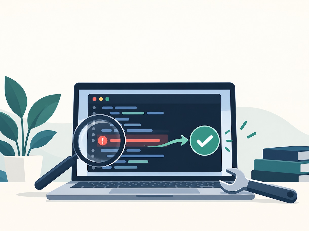 Pythonコードの不具合を調べて直します 小さなエラー１件を原因確認から修正まで イメージ1