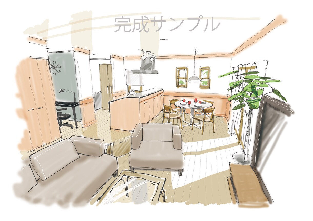 お手持ちの写真・CGから手描き風パースを描きます 世界に一枚のオリジナル作品を提供します イメージ1